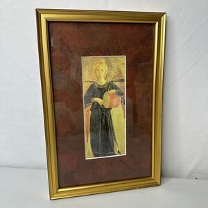 Renaissance Style Angel with Drum Framed Art Print Gold Frame 8x12